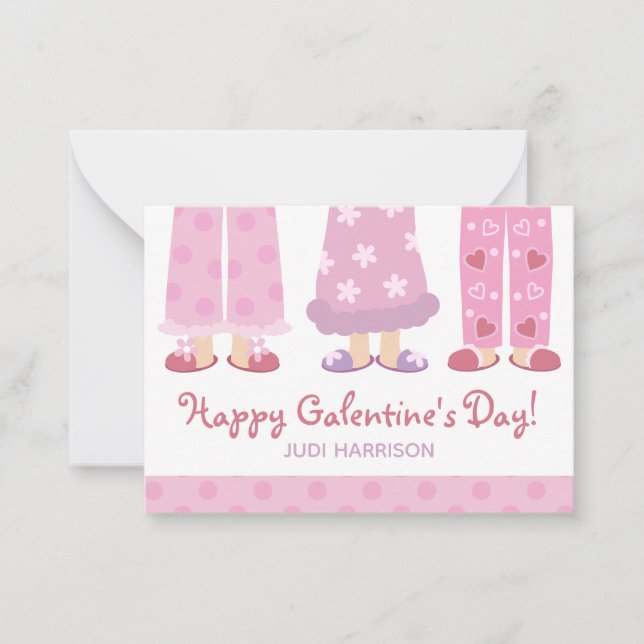Pajamas Alla hjärtans kort i lycklig Galentine (Framsida)