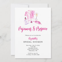 Pajamas and Prosecco Bridal Shower Pink Stripes