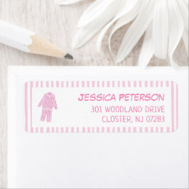 Pajamas Girl Birthday Party Return Address Returadress Etikett