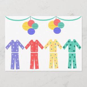 Pajamas i ett roPajamaparty Inbjudningar