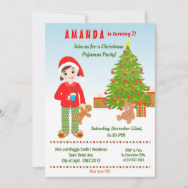 Pajamas och Cookies Födelsedagsfest inbjudan