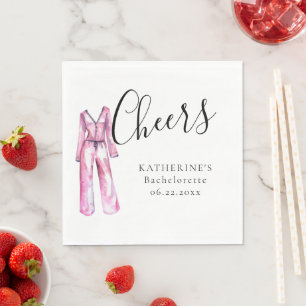 Pajamas Prosecco Chic Bachelorette Party Anpassnin Pappersservett