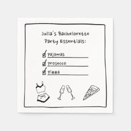 Pajamas & Prosecco Handwrite Bachelorette Party Pappersservett