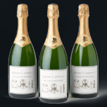 Pajamas & Prosecco Personlig Bachelorette Party<br><div class="desc">Förvandla din bachelorette-fest med anpassadet "Pajamas & Prosecco"-champagneetiketter. Perfekt för att lägga till lite elegans och roligt till din speciella kväll. Anpassa dem nu och imponera på dina gäster!</div>