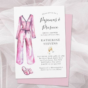 Pajamas Prosecco PJ Lingerie Party Möhippa Inbjudningar