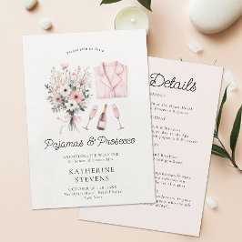 Pajamas Prosecco Vild Flora Bachelorette Itinerary Inbjudningar