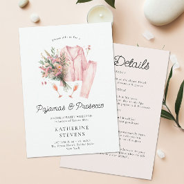 Pajamas Prosecco WildblomBachelorette Itinerary Inbjudningar