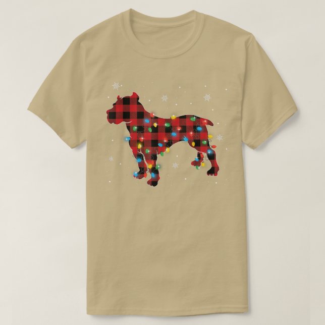 Pajamas Red Buffalo Play Pitbull Hundälskare Julaf T Shirt (Design framsida)
