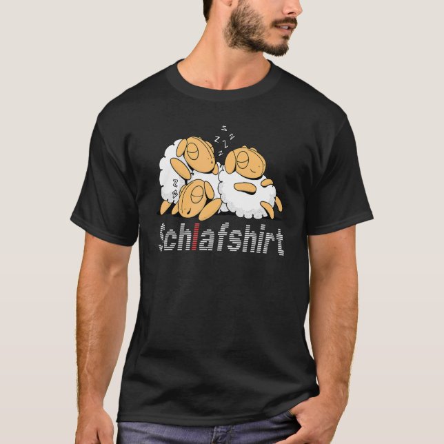 Pajamas Sheep Nightdress Insomnie Tired Cloud 7 T Shirt (Framsida)