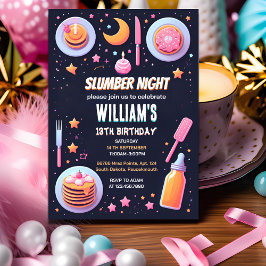 pajamastjärnor Sleepover Slumber Party 13-årsdagen Inbjudningar