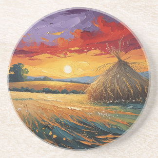 Pajar solitario al atardecer underlägg