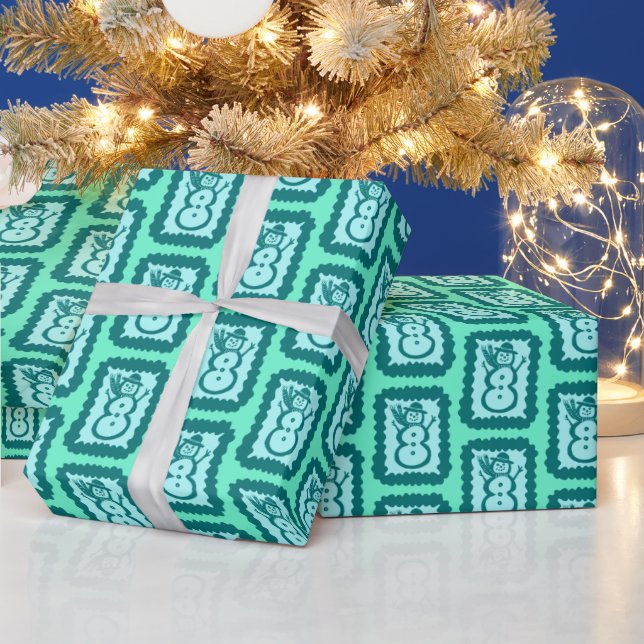 Pajas jul snöman Söt Ljusglad Högtid Presentpapper (Helgdagar)