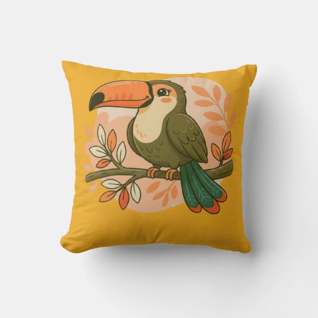 Pajasamt Toucanfågel Kudde (Framsida)