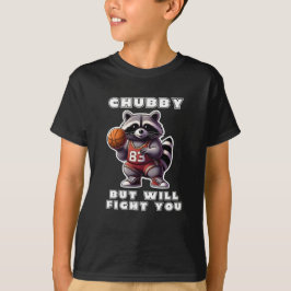 Pajig Men Får Slåss Mot Dig Rolig Tvättbjörn Baske T Shirt