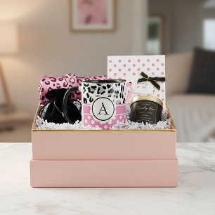 Pajiga prickar och djurtryck monogram mugg