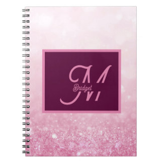 Pajkigt Rosa Feminint Glitter Abstrakt gradient Anteckningsbok