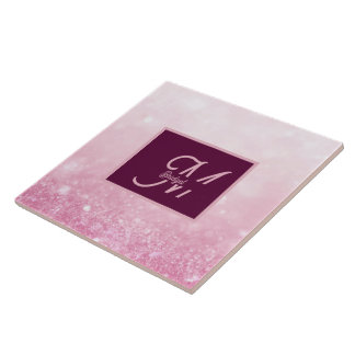 Pajkigt Rosa Feminint Glitter Abstrakt gradient Kakelplatta