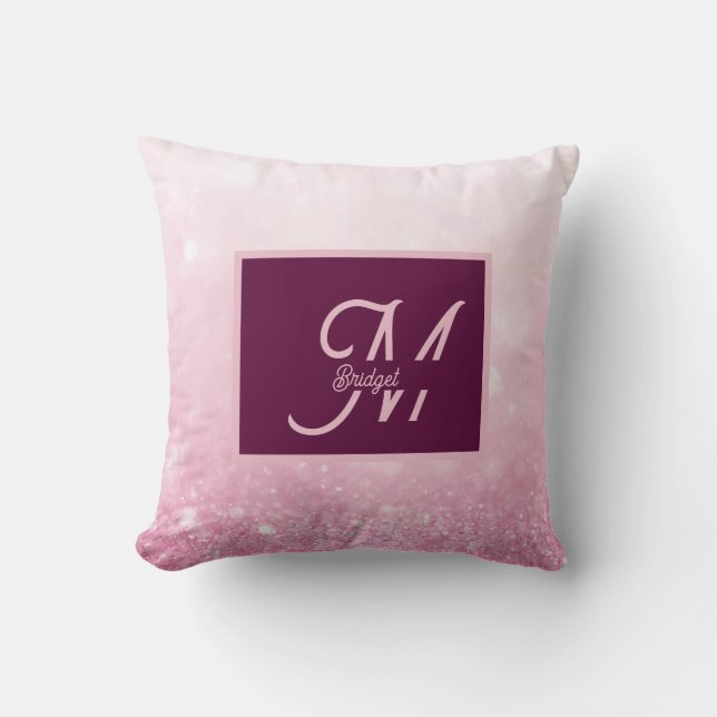 Pajkigt Rosa Feminint Glitter Abstrakt gradient Kudde (Framsida)