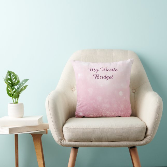 Pajkigt Rosa Feminint Glitter Abstrakt gradient Kudde (Stol)
