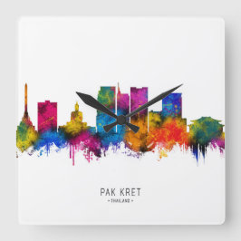 Pak Kret Thailand Skyline Fyrkantig Klocka