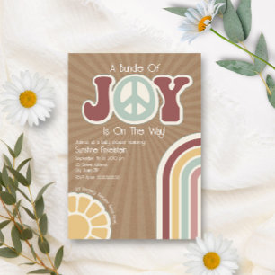 Paket av Joy Groovy Peace Muted Cardstock Baby Inbjudningar