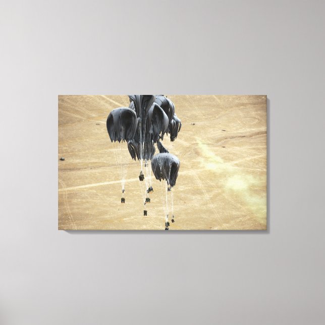 Paket för containerleveranssystem i fallskärm canvastryck (Framsida)