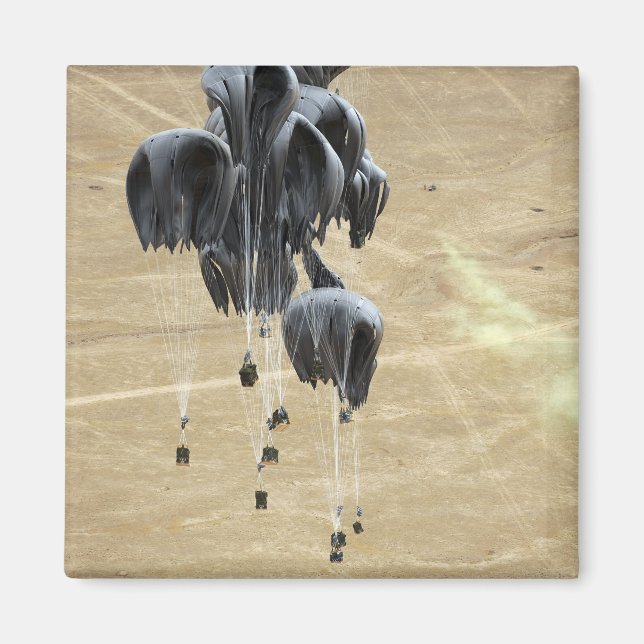 Paket för containerleveranssystem i fallskärm magnet (Framsidan)