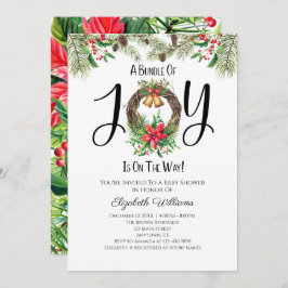 Paket med god julhälsans vattenfärgsbabyskor inbjudningar