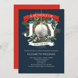 Paket med grå julklapp för grönt babykläder inbjudningar