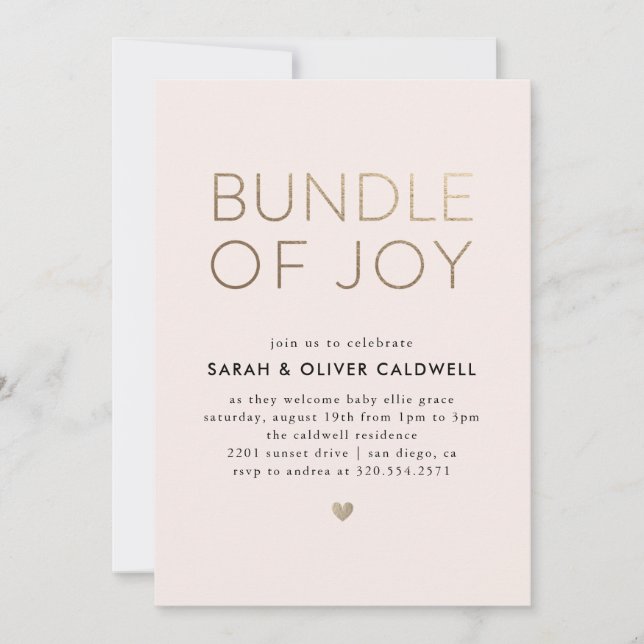 Paket med inbjudan till Joy Baby Shower (Framsida)