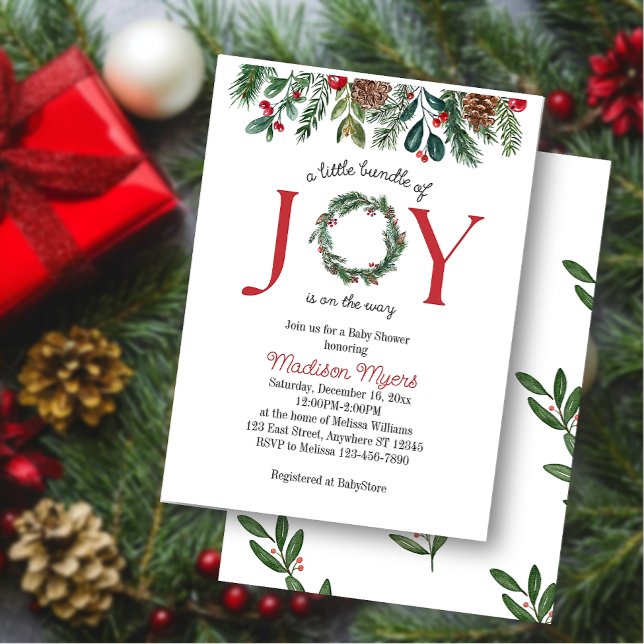 Paket med inbjudan till Joy Jul Baby Shower (Skapare uppladdad)