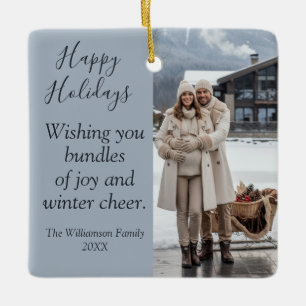 Paket med Joy Baby och Family Winter-Helgdag Julgransprydnad Keramik