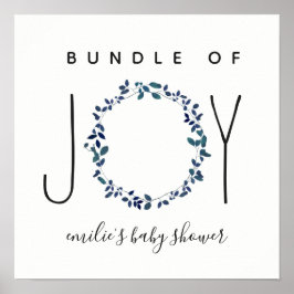 Paket med joy Blue Botanical Baby Shower Poster