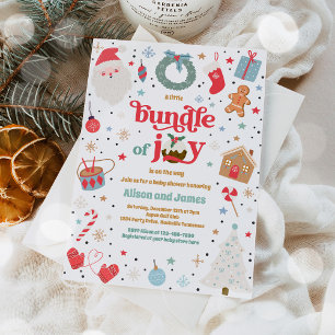 Paket med Joy Blue Boy Winter Baby Shower Inbjudningar