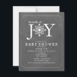 Paket med Joy Chalk Snowflake Winter Baby Shower Inbjudningar<br><div class="desc">En neutralt kalldusch för spädbarn med frasen "Joy" med en illustration av en snöflake som är inkorporerad i ställe av ett "O".  Bakgrunden är ritad.   Anpassa texten med information om tillfälle.</div>