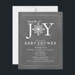 Paket med Joy Chalk Snowflake Winter Baby Shower Inbjudningar<br><div class="desc">En neutralt kalldusch för spädbarn med frasen "Joy" med en illustration av en snöflake som är inkorporerad i ställe av ett "O".  Bakgrunden är ritad.   Anpassa texten med information om tillfälle.</div>