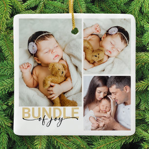 Paket med Joy Nyfödd bebis Photo Keepsaké Julgransprydnad Keramik