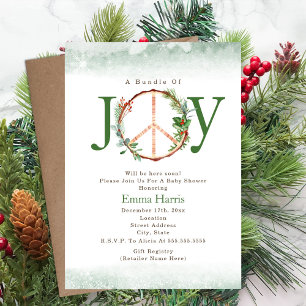 Paket med Joy Peace Boho-julstödsprogram Inbjudningar