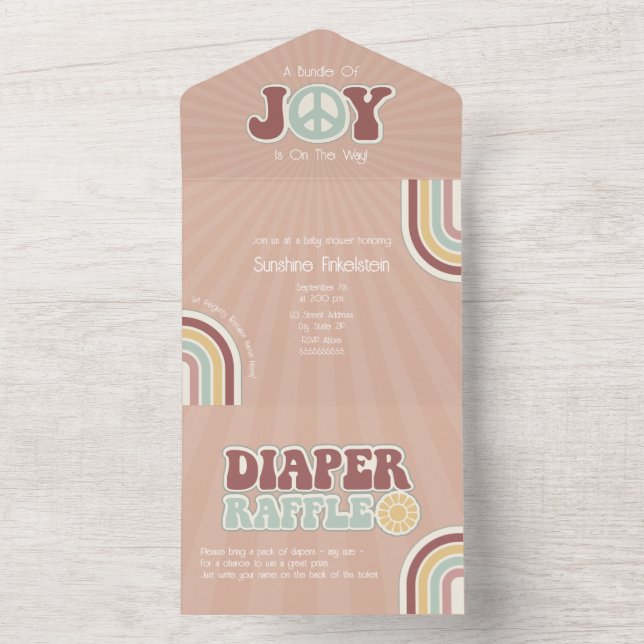 Paket med Joy Peace Mute Rosa Diaper Raffle (Inside)