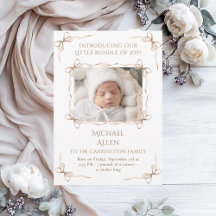 Paket med Joy Photo Birth-annons-kort