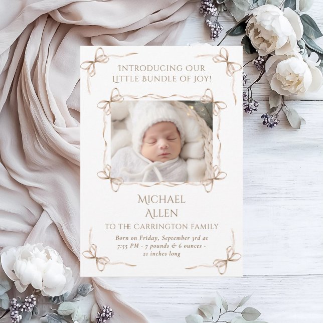 Paket med Joy Photo Birth-annons-kort Meddelande (Skapare uppladdad)