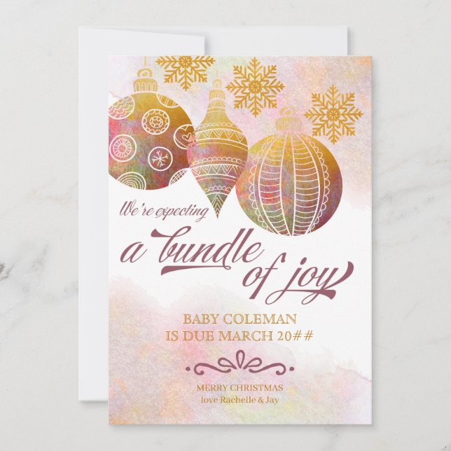 Paket med Joy Photo-julens prydnadsföremål Gravid Meddelande (Framsida)