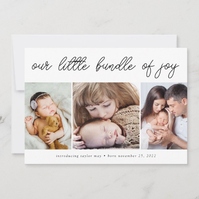 Paket med Joy Photos Helgdag Birth-meddelande Julkort (Framsida)