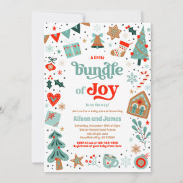Paket med joy Red och Blue jul Baby Shower Inbjudningar