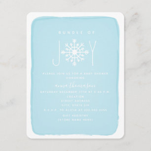 Paket med joy Snowflake Baby Shower - blått Inbjudningar