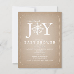 Paket med joy Snowflake Baby Shower - Cardstock Inbjudningar