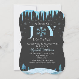 Paket med joy Snowflake Winter Baby Shower Inbjudningar