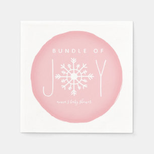 Paket med Joy Winter Rosa Baby Shower Pappersservett