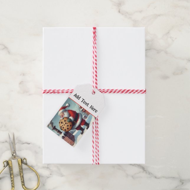 Paket med tio Personligers jultomte-Märkre Presentetikett (Med Snöre)