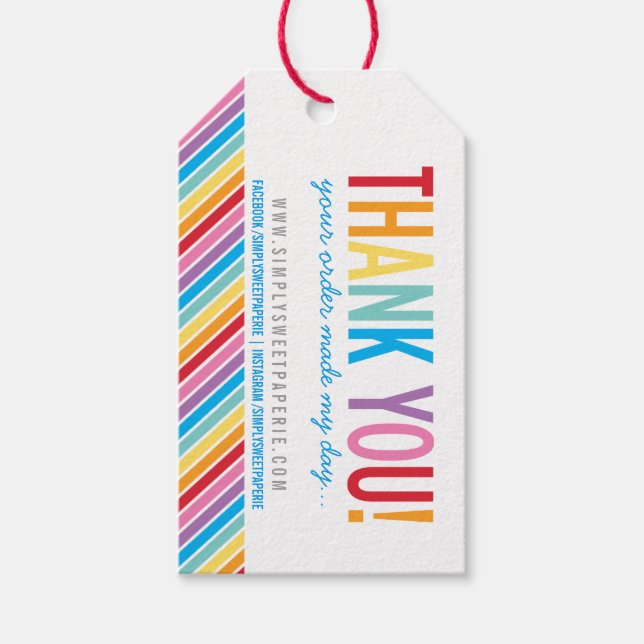 PAKETERING TACK fet färglös regnbåge rand Presentetikett (Framsidan)